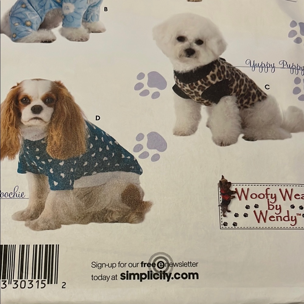 Simplicity Dog Clothing Pattern - Picture 3 of 6